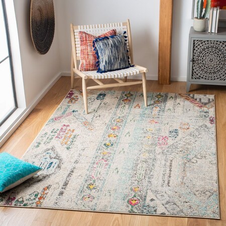 Safavieh Madison Power Loomed Square Area Rug Grey & Blue - 6 ft. -7 in. x 6 ft. -7 in. MAD422H-7SQ